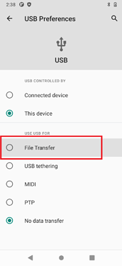 Select File transfer
